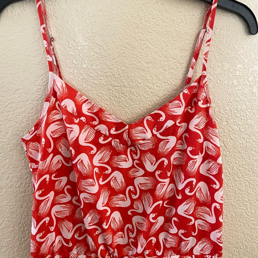 Anthropologie Porridge Orange White Swan Mini Dress Sz X Small - Picture 3 of 12